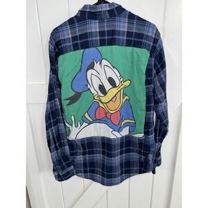 Disney Custom Donald‎ Duck Flannel Shirt Men's Medium (38/40) Women's Large